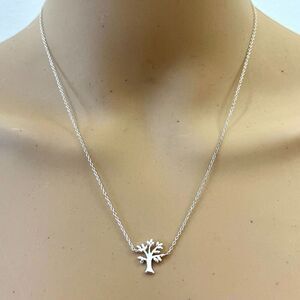 Kohl's Tree of Life Necklace Sterling Silver Charm 1mm Trace Chain 18in Long